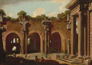 A Basílica de Constantino com uma colunata dórica, 16851690.