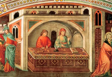 História de São Mateus, pormenor de um fresco de Niccolo di Pietro Gerini, c.1400
