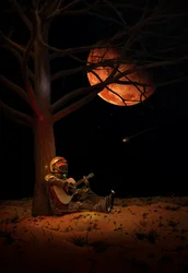 A serenata da Lua Vermelha do astronauta