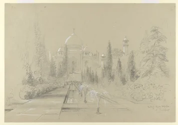 O Taj Mahal, Agra, 24 de janeiro de 1870 (lápis com realce branco sobre papel)