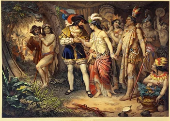 O chefe maia Zingari apresenta a sua irmã a Hernan Cortes ...