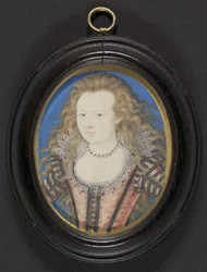 Retrato de uma senhora, c.1605-10 (guache e um velino colocado no cartão)