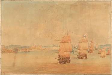 Pocock, a frota inglesa sobe o Sund em 28 de março de 1801