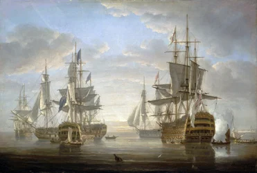 A frota de navios de guerra em que Horatio Nelson (1758-1805) foi capitão durante as guerras revolucionária e napoleónica (1793-1805)