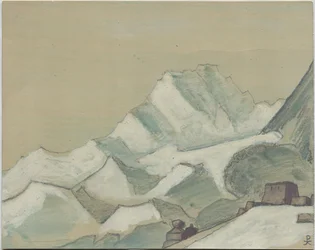 Himalaia além das nuvens, esboço, 1933