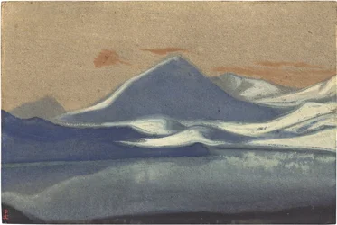 Lahaul (Lahul) por Roerich, Nicholas (1874-1947). Têmpera sobre cartão, tamanho: 30,5x45,7