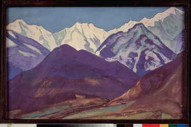 O Kuluta (Kulu Valley, Himalaias) (Índia). Pintura de Nicolas (Nicholas) Roerich (1874-1947), tempera sobre tela