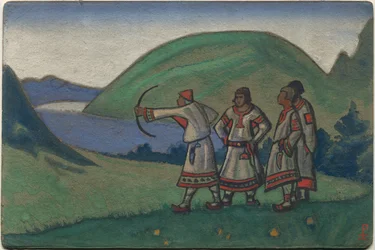 Juventude, decoração e figurinos do ballet de Stravinsky "O Rito da Primavera", 1944
