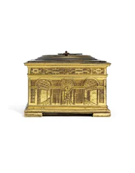 Elizabeth I gravou um impressionante relógio de mesa horizontal, c.1590-1600 (latão dourado)
