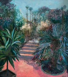Jardim afundado, 2020-23 (óleo sobre tábua)