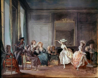 A aula de dança. Gouache