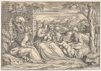 A Sagrada Família com os santos Isabel e João, ca. 1550.