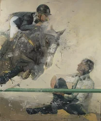 Hurdle Jump, 2018 (óleo sobre tela)