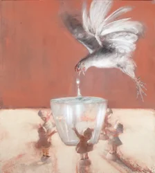 Galo com vaso, 2013 (óleo sobre tela)