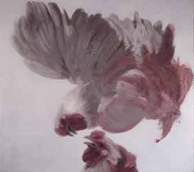 Galos verticais II, 2003 (óleo sobre tela)