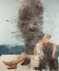 Mulher com cão II, 2021 (óleo sobre tela)