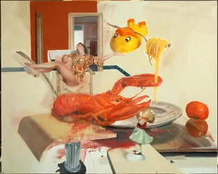 Mulher com lagosta, 2011 (óleo sobre tela)