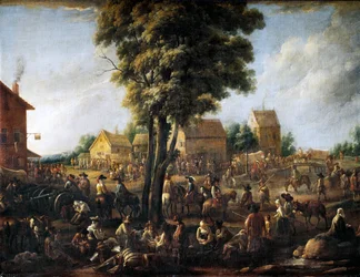 Soldados ocupam uma aldeia durante a Guerra dos Trinta Anos (óleo sobre tela)