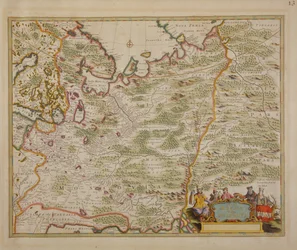 Mapa da Rússia e da Europa Oriental do Atlas Menor, 1745