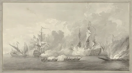 Batalha do mar, possivelmente perto de Kijkduin em 21 de agosto de 1673