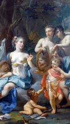 Amor adormecido: detalhe. Século XVIII (óleo sobre tela)