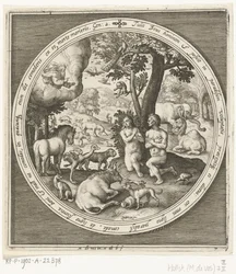 O sétimo dia da criação: Adão e Eva no paraíso
Da criação à expulsão do paraíso (título da série)