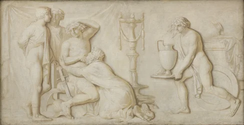 Rei Príamo suplicando a Aquiles pelo cadáver de Heitor