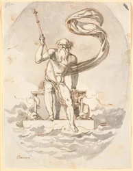 Oceanus em seu trono no mar