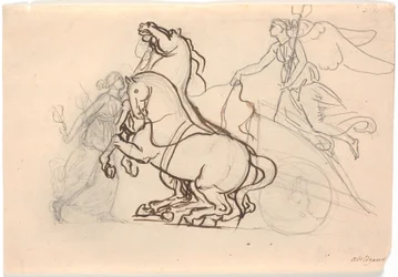 Pax triunfante. O gênio da Dinamarca com um cajado de Mercúrio na mão para a deusa da guerra Biga