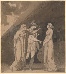Cena de "Le triumvirat" de Voltaire, presumivelmente Ato 2, Cena 2
