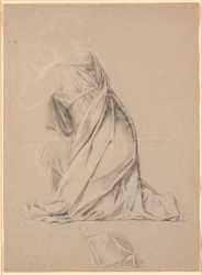 Estudo para a figura ajoelhada que simboliza Holstein na imagem de Christian I para Christiansborg