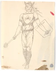 Rascunho de um traje de guerreiro