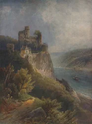 Burg Rheinstein, Castelo de Rheinstein, 1923.