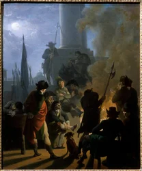 Um bivaque revolucionário em 1789 Pintura de Nicolas Taunay (1755-1830)