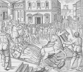 Execução de três mártires cartuxos, Tyburn, Londres, 1535 1904