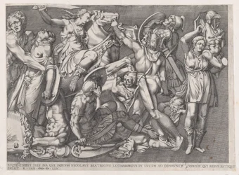 Espelho da magnificência romana: Batalha das Amazonas, 1559., 1559