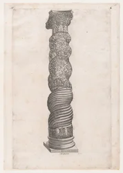 O Espelho da Magnificência Romana: Coluna Sinuosa Grotesca em St. Pedro, séc. XVI..., séc. XVI.