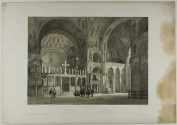 Veneza: Segunda vista interior de São Marcos, placa dezasseis de Italie Monumentale et Pittoresque