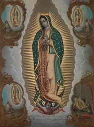 A Virgem de Guadalupe com as quatro aparições
