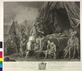 O cadáver de Bertrand Duguesclin (gravura)