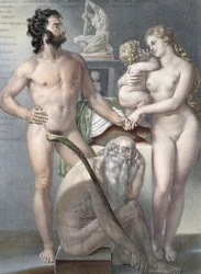Frontispício do &39;Traço Completo da Anatomia do Homem&39; por Jean-Baptiste Marc Bourgery (1797-1849) gravado por Bernard, Paris, 1831