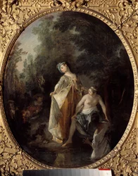 Os banhistas. Pintura de Nicolas Lancret (1690-1743)