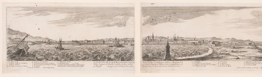 Gezicht em Barcelona Perfil da vila e cidade de Barcelona (...) (título no objeto)