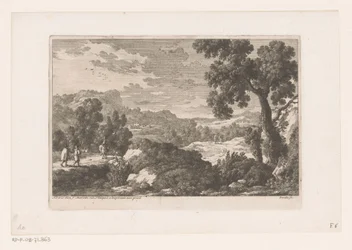 Paisagem montanhosa com figuras