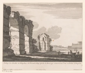 Paisagem com ruínas e vaqueiros
Vestige des Arcades ou Acqueducs de Friscati (...) (título sobre o objecto)