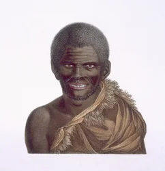 Retrato de um homem chamado Paraberi, Van Diemens land, 1791, publicado em 1815