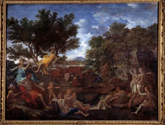 Apolo apaixonado por Daphne. Pintura de Nicolas Poussin