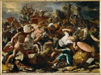 Vitória de Josué sobre os amorreus (pintura sobre tela)
