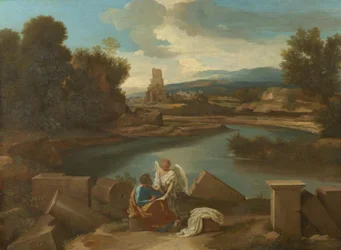 Paisagem da Campagna Romana, com Mateus e o anjo