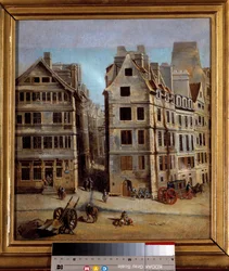 A vista de cabaré de uma viela e a actividade de uma cidade no século XVIII. Pintura de Nicolas Jean Baptiste Raguenet (1715-1793) 1751. Museu do Carnaval